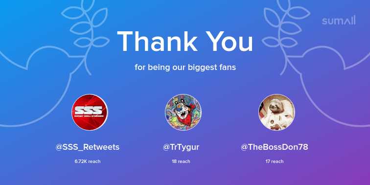 Kobraah's tweet photo. Our biggest fans this week: SSS_Retweets, TrTygur, TheBossDon78. Thank you! via https://t.co/xFg0RtwKy0 https://t.co/wW75fddRY4