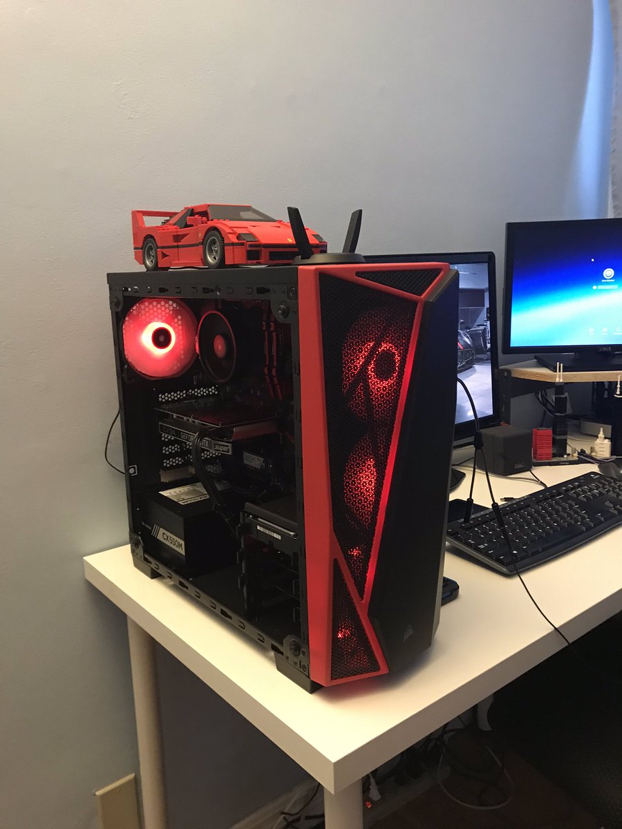 DebiTuttle's tweet photo. @bitwitkyle This is my son’s new PC that he built just after quarantine. He’s asked you to roast it
Ryzen 5 2600X
MSI MPG X570 gaming plus
EVGA GeForce GTX 1660 Super
G.Skill ripjaws 5 3200mhz CL16
500gb WD Blue M.2
1tb WD caviar blue hdd 
Asus wifi card
Corsair SPEC-04 https://t.co/TbnURVZvjE