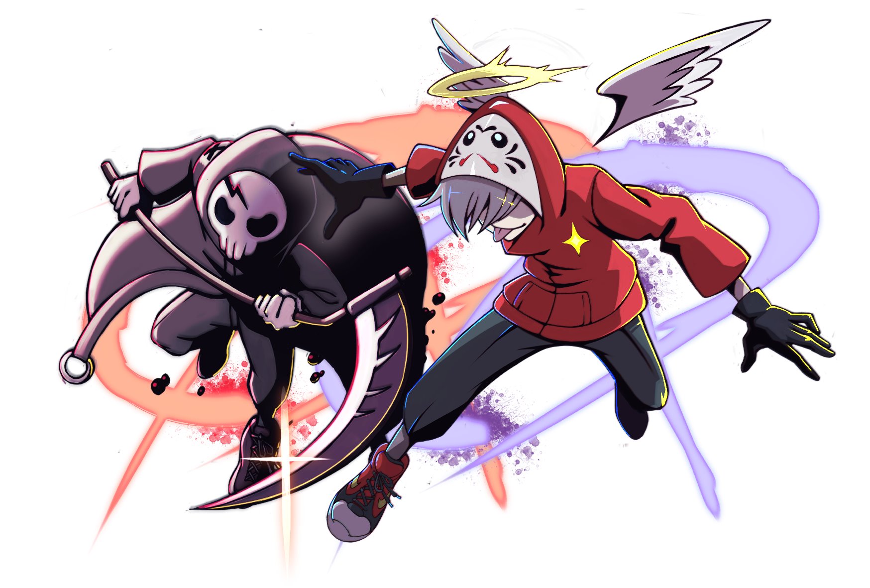 Nii 堕天使 死神 喧嘩は売りたくない Crazyraccoon Illustration イラスト Twitch Art Suzuri