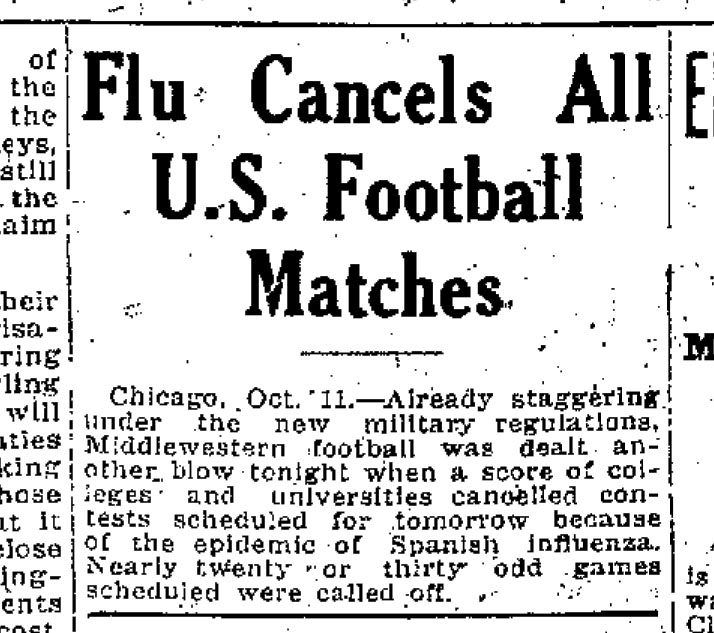 As the days passed, other things like sporting events, bowling alleys and billiard rooms (which were considered sports) were closed and cancelled.