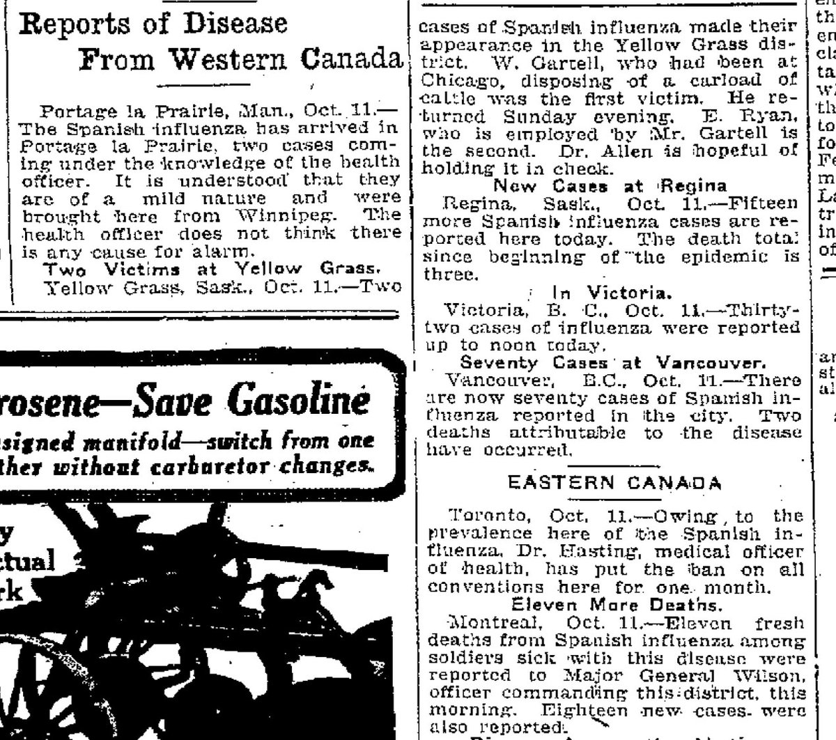 The newspapers watched closely what was happening across Canada. The fight against Spanish Flu was seen as a patriotic battle. This was happening at the same time as the war was ending.