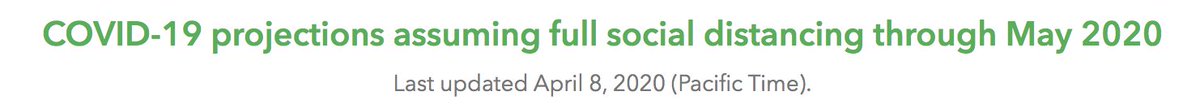Here is another model from  @IHME_UW. This model has been getting a ton of press. To my knowledge, this group has not forecasted outbreaks in recent years. Their latest update predicts that NY will have no more COVID deaths after 5/6, with a total between 9,365 and 21,826. 5/