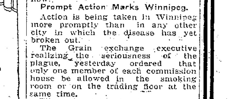 The Grain Exchange even took the drastic measure of restricting the smoking room to one person at a time.