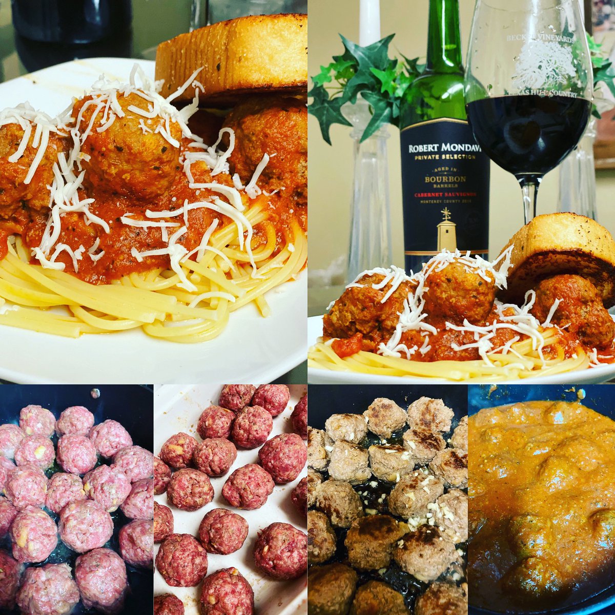 CharleneLuna13's tweet photo. #ThatsWhatsForDinnerTonight - homemade meatballs & spaghetti 🍝 with garlic bread and a glass of Cabernet Sauvignon 🍷 What’s in your menu? #LunaMeals • #WhoSaidICantCook https://t.co/MQIO1MCmMd