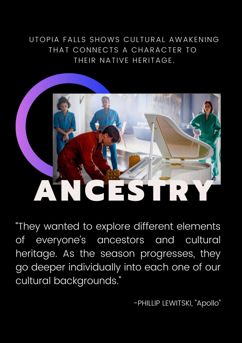 For a series that showcases a utopian society,  @UtopiaFallsTV manages to include a narrative regarding ancestry and disability. It is sooooo rare to have topics like that shown on tv. Kudos to Utopia Falls tbh.