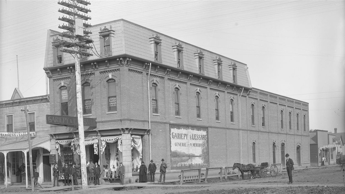 The successful merchant partnered with a number of different businessmen over the years. By 1902, the Gariepy Block had already extended 75' north along 100th street.
