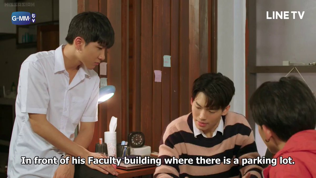 But when you look closely, it was Tine who was ambigious. He could just have said 'in the parking lot in front of his faculty' but wait though, aren't parking lots situated AT THE BACK OF THE FACULTY most of the time?