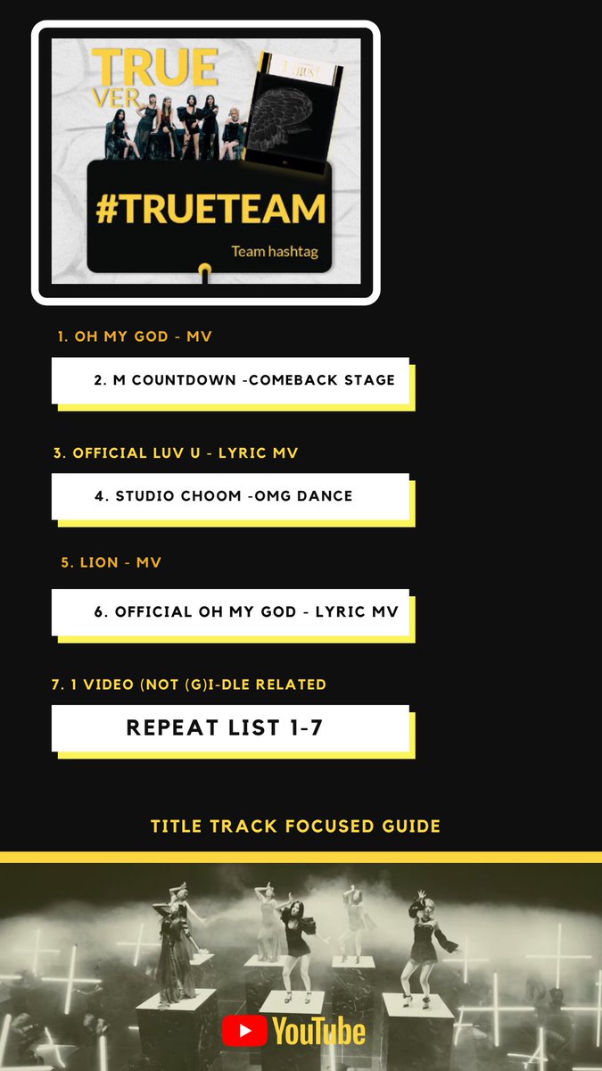 G_IDLEindo's tweet image. [INFO] Streaming party telah dimulai hari ini!

Berikut adalah daftar untuk fokus Title track 👇

Siapa yang akan menang?
 #TRUETEAM atau #LIETEAM?

#여자아이들 #GIDLE @G_I_DLE