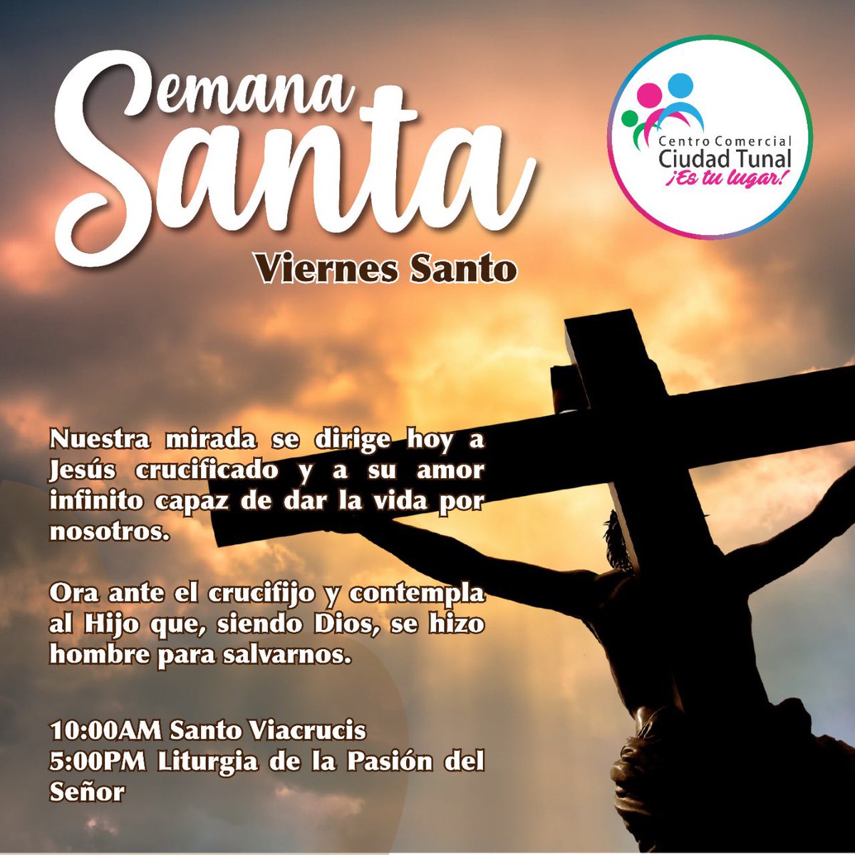CiudadTunal's tweet photo. Semana Santa
Viernes Santo
Te esperamos mañana por Facebook Live https://t.co/bw8n2DRVTl