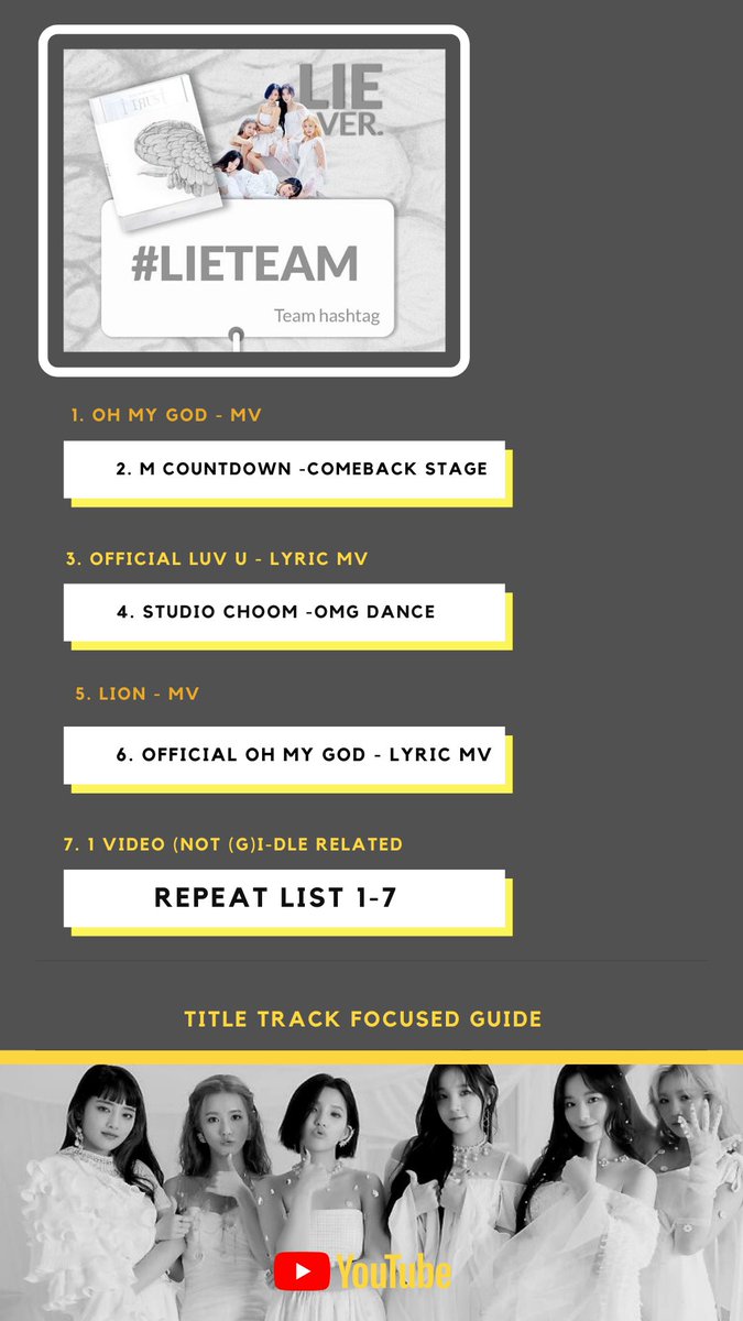 G_IDLEindo's tweet image. [INFO] Streaming party telah dimulai hari ini!

Berikut adalah daftar untuk fokus Title track 👇

Siapa yang akan menang?
 #TRUETEAM atau #LIETEAM?

#여자아이들 #GIDLE @G_I_DLE