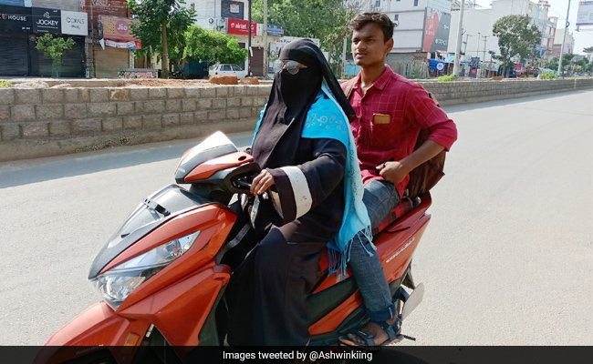 ndtv's tweet photo. Telangana woman rides 1,400 km on scooty to bring back son stranded in Andhra Pradesh https://t.co/8lkOUYUDqD https://t.co/btKez9YIqd