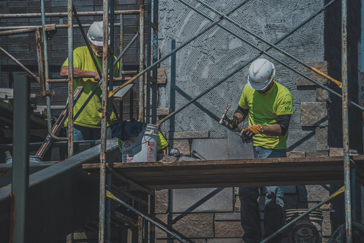 RoncoOmaha's tweet photo. Showing a little love for the βStone Crewβ, one of our newer divisions at Ronco Construction. Skilled masons building brick by brick. They have done work at sites such as Sorensen Residence and Coventry. #RoncoBuilt #StoneCrew #Omaha #Nebraska https://t.co/v8DpofTxL9