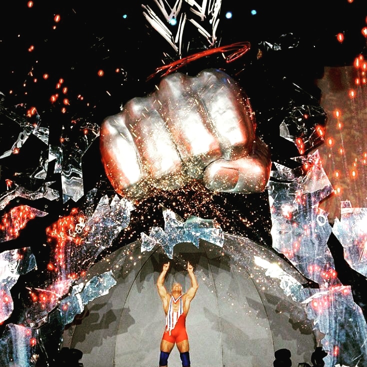 Absolutely awesome shot of Kurt Angle's entrance on the SmackDown stage! How iconic is that big fist?! Lol I kinda wish they'd bring it back!🏅👊

#kurtangle #olympicgoldmedalist #itstrue #itsdamntrue #olympian #smackdown #fist #stage #yousuck #tbt #wwe #wweuniverse #fan #tbt
