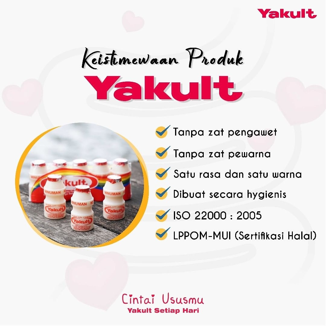 Hallo Yakult Family!

Sudah tahu kan apa saja keistimewaan dari produk Yakult? Jaga kesehatan pencernaan selalu baik dengan mengkonsumsi Yakult rutin setiap hari, minimal 1 botol, jika lebih maka lebih baik.

Cintai Ususmu, Yakult Setiap Hari.

#Yakult #bincangsehatyakult