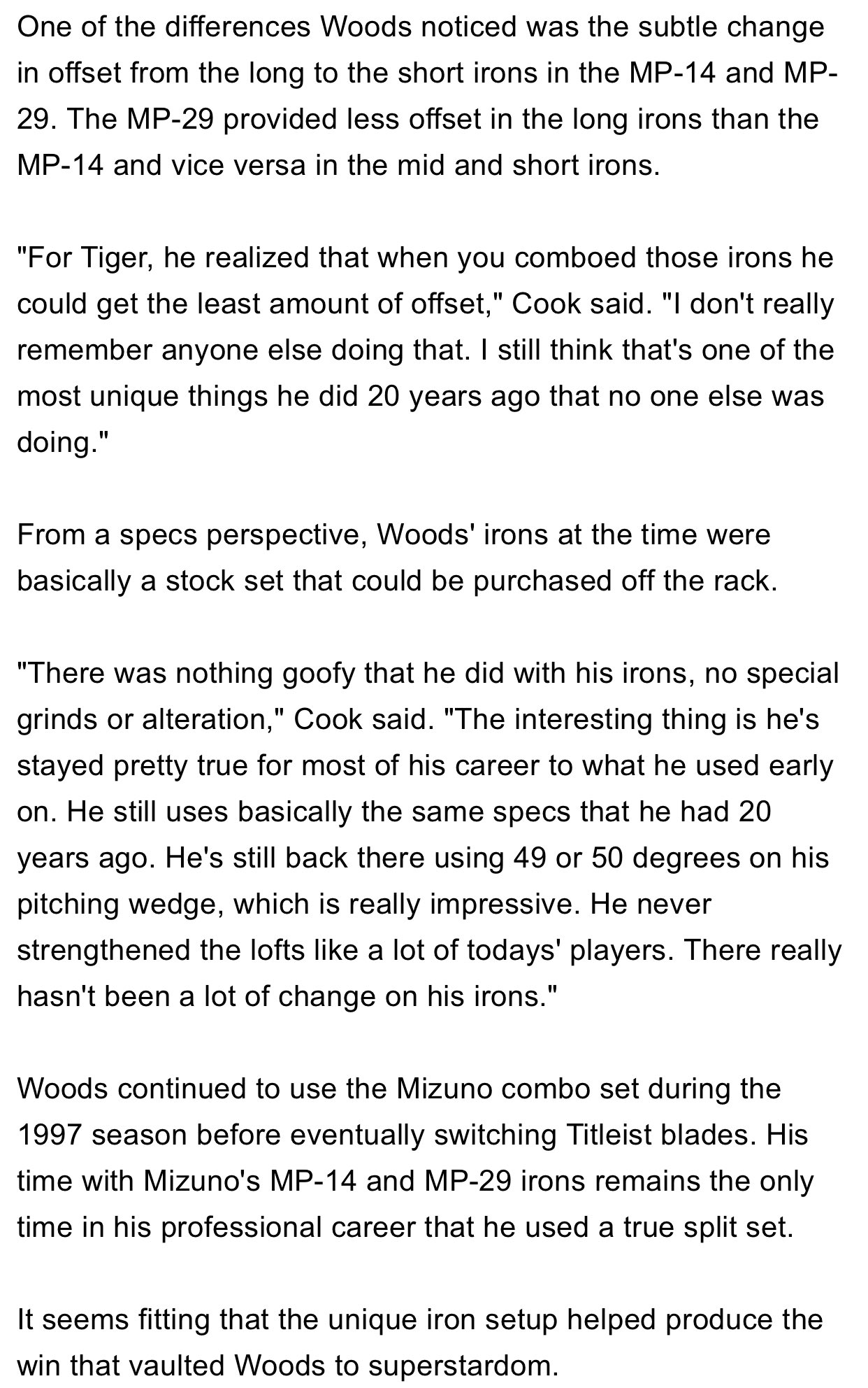 mizuno mp 14 offset specs