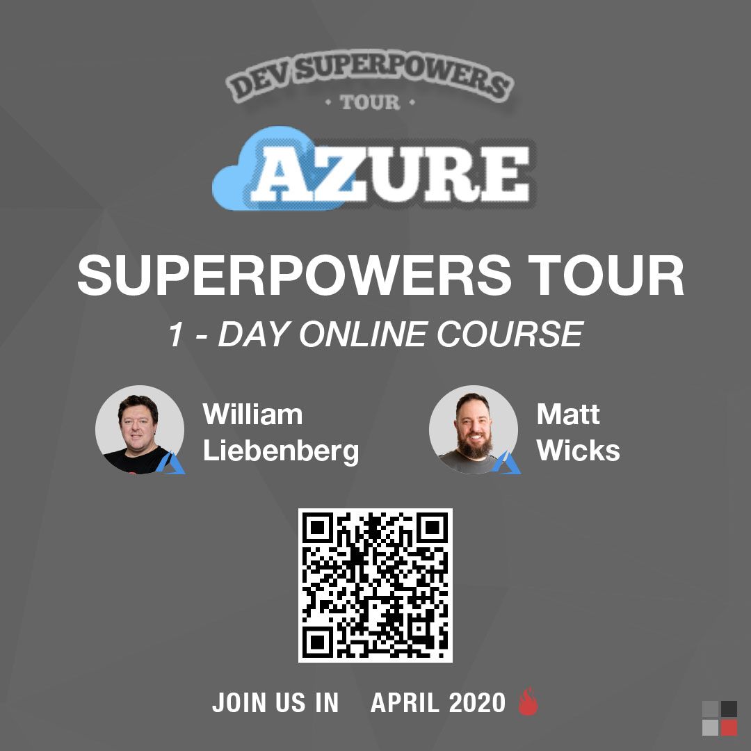 SSW_TV's tweet image. Now is a great time to upskill! Final call to join our #AzureSuperpowers to boost your #Azure skills! We will run our Azure Superpowers #Online on Fri 17/04, so you can join us safely. 
More at: r.ssw.com/Azure-SuperPow…