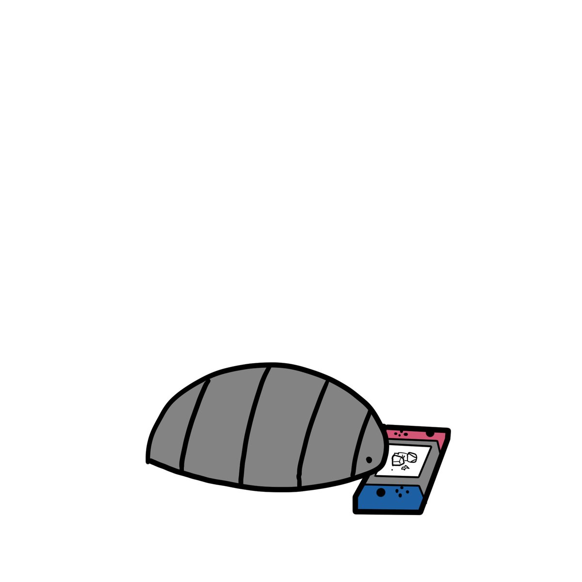 ゲームの岩を叩いたら飛び出したダンゴムシを見守るダンゴムシ とりのささみ のイラスト ゲームの岩を叩いたら飛び出したダンゴムシを見守るダンゴムシ とりのささみ のイラスト
