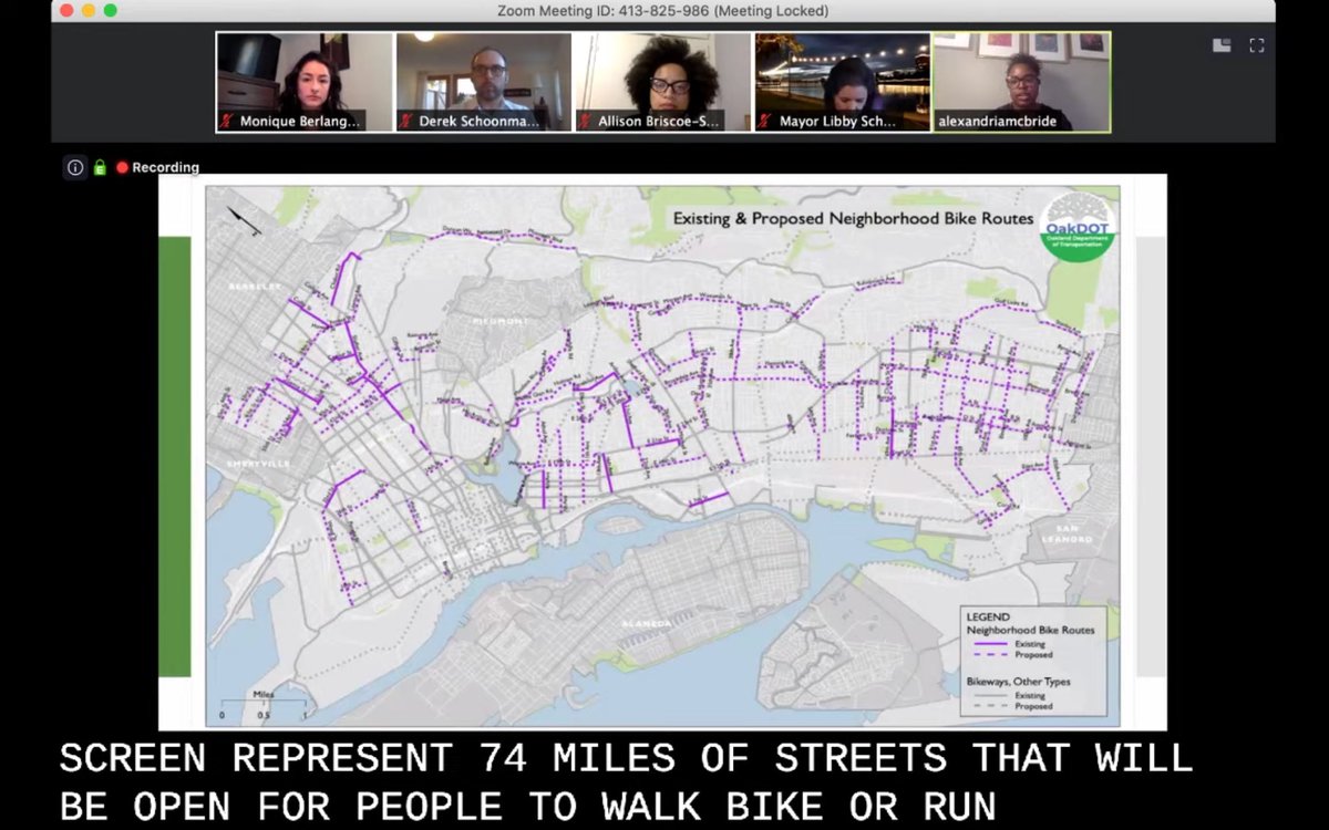 Tomorrow, Oakland is announcing 74miles of street closures to permit runners/bikers/walkers to use the streets while maintain social distancing #oaklandflowstreets

(source: <a href="/LibbySchaaf/">Libby Schaaf</a> "virtual townhall" youtube.com/watch?v=-zly0Z…@ 30:23)