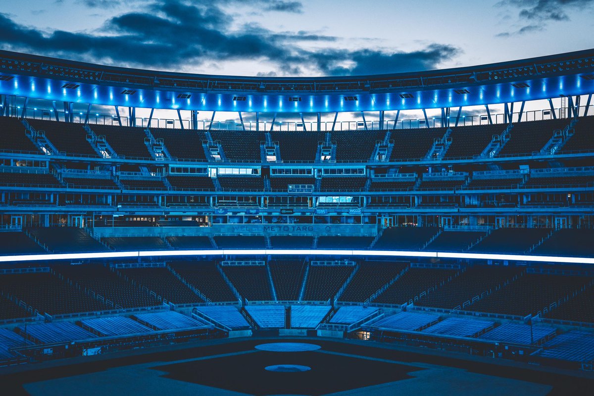 Twins's tweet photo. Tonight we #LightItBlue for all of the healthcare professionals and first responders who are on the frontlines fighting COVID-19. https://t.co/FJa94xlA8d