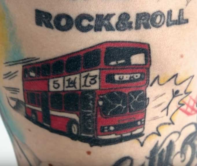 𝗗𝗼𝘂𝗯𝗹𝗲 𝗗𝗲𝗰𝗸𝗲𝗿 𝗕𝘂𝘀: in London, kells walked onto a street early morning & immediately got slammed by a double decker bus going full speed. he cracked the front windshield of the bus.