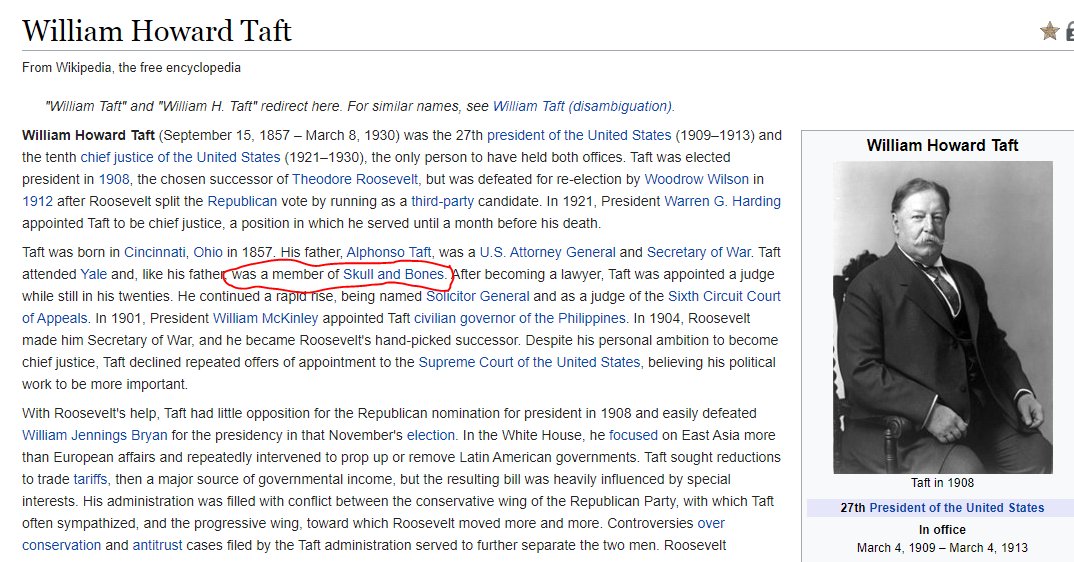 Let& #39;s refocus here:Who exactly IS this organization hellbent on depopulation?For this, lets take a look back atBuck V Bell (1927)Ruling: forced sterilization does not violate the constitutionChief Justice?Eugenist, Skull & Bones member & past presidentWilliam H Taft