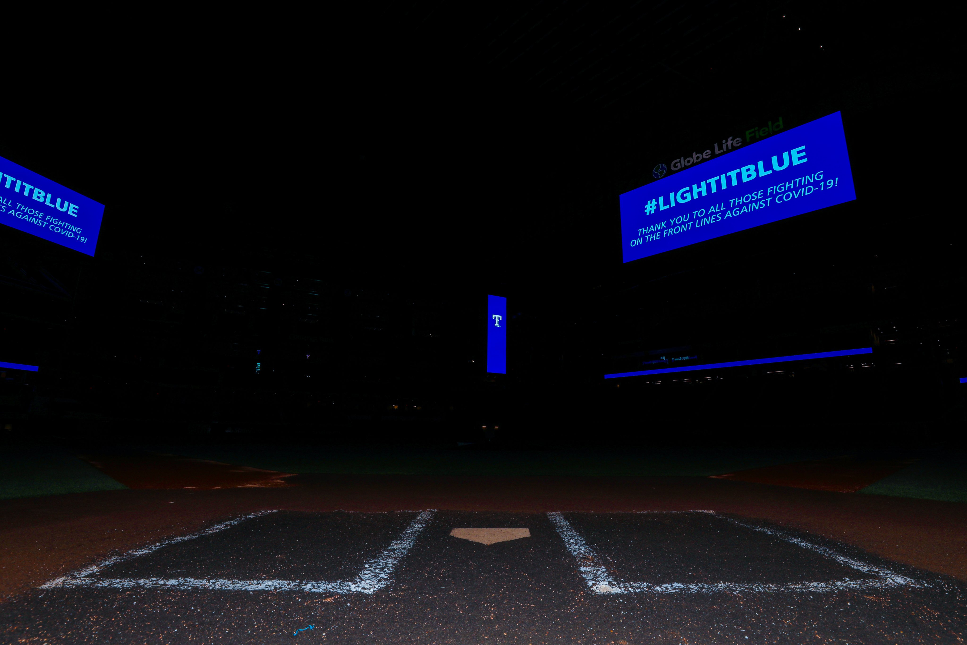 FedExField on X: Thank you to all of the men and women on the frontlines.  We #LightItBlue for you.  / X