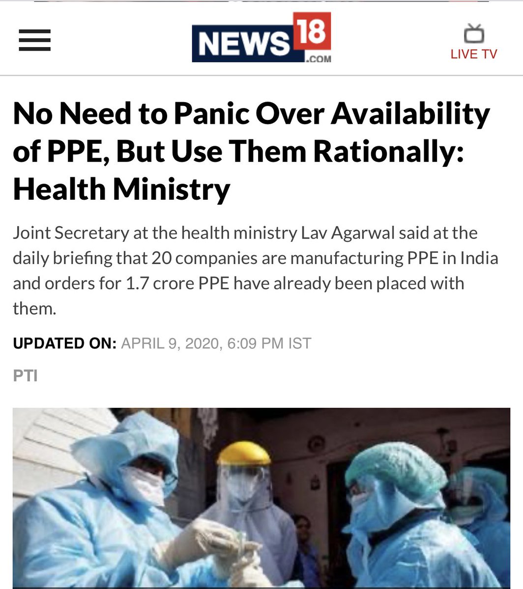 DrHarjitBhatti's tweet image. Is health ministry thinks that doctors use of PPEs is irrational? HCWs demanding PPEs bcz they don’t know the rationality behind use? Is only Lav Agarwal is rational &amp;amp; intelligent enough to understand correct use? #AurKitnaJaleelKaroge #GetUsPPE #DocsNeedGear