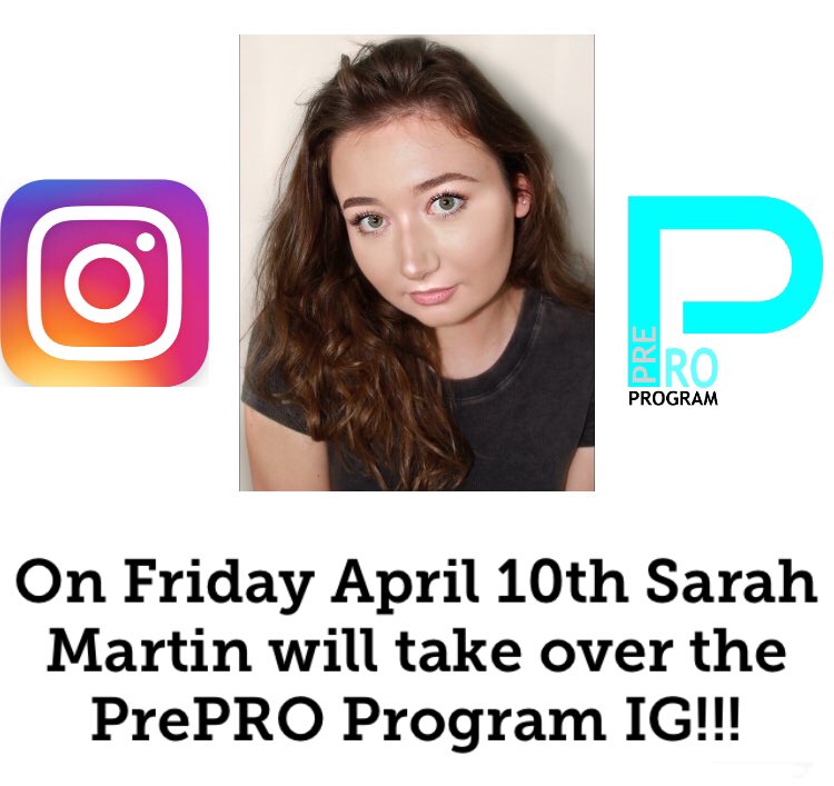 PrePROprogram's tweet image. Tomorrow PrePRO member Sarah Martin will take over our Instagram story!!! Sarah is a hardworking dancer who will show you how she spends her day. Keep checking our story throughout the day to see a day in the life of Sarah! #instagram #instagramtakeover #insta #ig #dance
