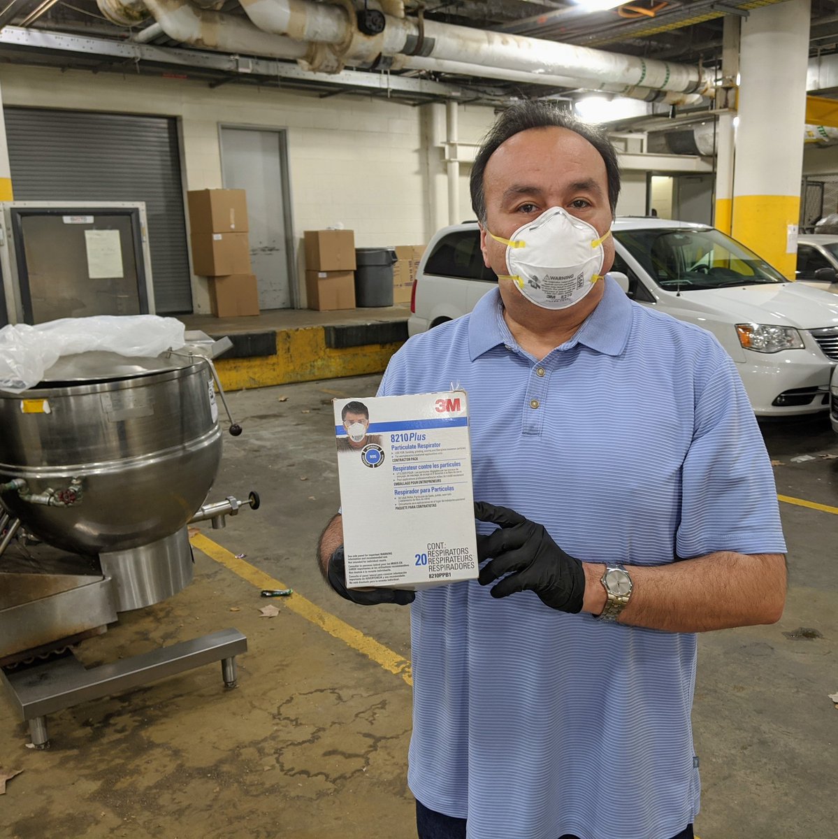 Next stop:Harris County Juvenile CenterThis is the Chief Juvenile Probation Officer (head honcho) Henry Gonzalez.Their N95 masks are courtesy of the Sheet Metal Workers Local No. 54.