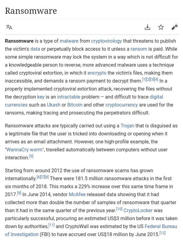 Pasti ramai teringat kes Ransomware sekitar tahun 2012-2016Black Hat serang website hospital & kerajaan dgn lock kendian minta bayar guna  #Bitcoin   Kalau tak bayar dia ugut hapus rekod data base.Memg celaka kan??Kah!!PS : ini contoh website di block.