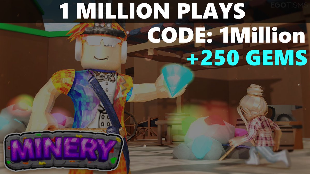 Joshua Martheze Algylacey On Twitter Minery Hit 1 Million Plays Thank You To Everyone Who Played The Lighting Lag Issue Hit Us Hard But The Rating Is Slowly Climbing Back Up I - roblox island empire code