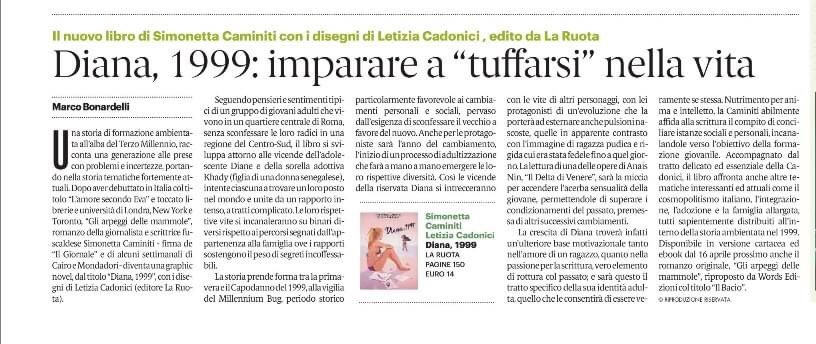 Un mio pezzo su “Diana, 1999”, graphic novel tratta dal romanzo di <a href="/SimonettaCamini/">Simonetta Caminiti</a> “Gli arpeggi delle mammole”, realizzata dall’autrice con Letizia Cadonici. (<a href="/GazzettaDelSud/">Gazzetta del Sud</a> di oggi) <a href="/LaRuotaEd/">LaRuotaEdizioni</a>