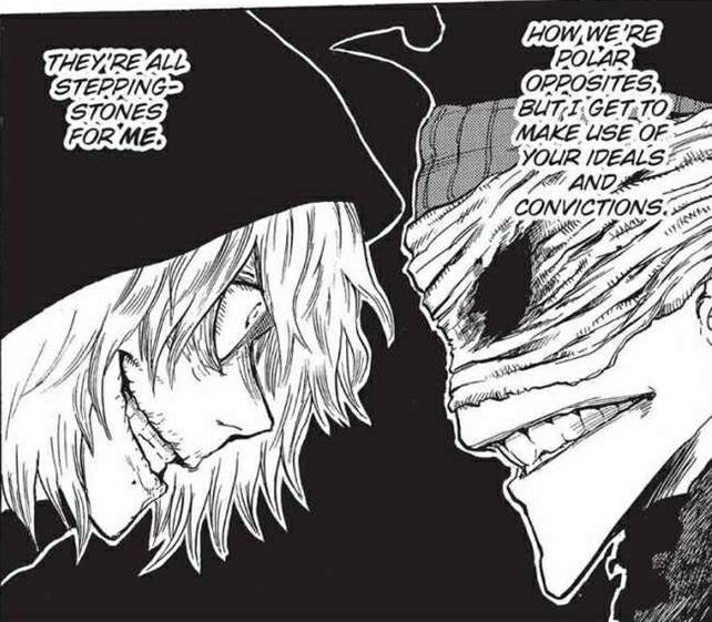 With stain he has learnt about conviction,with overhaul he has learnt about planning,with redestro he learnt about liberation.Each "arc" antagonists except for gentle served as a foil to build up shigaraki's character. These are all progressions, especially with liberation,+