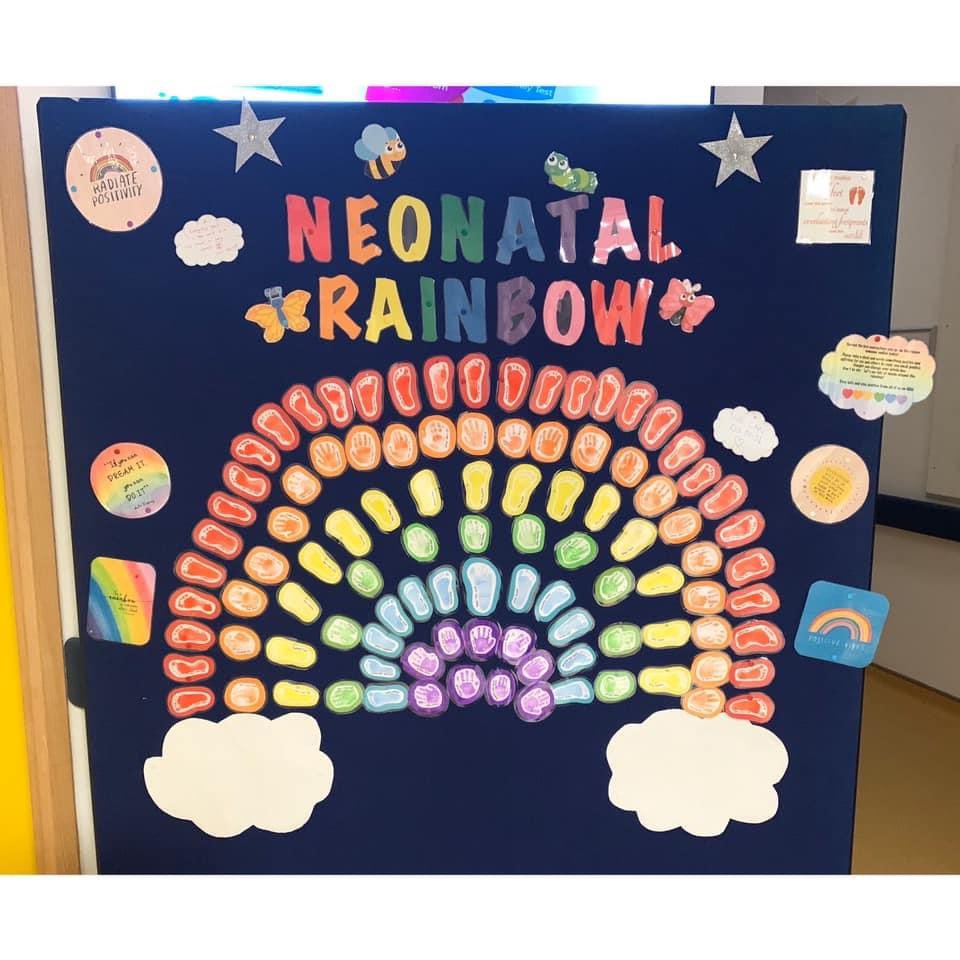 Wow what I team I work with. These are the little feet our our current babies #OverTheRainbowNHS #neonatalpower #allinthistogether #teamworkmakesadreamwork @nicuBWC #raj #ellie