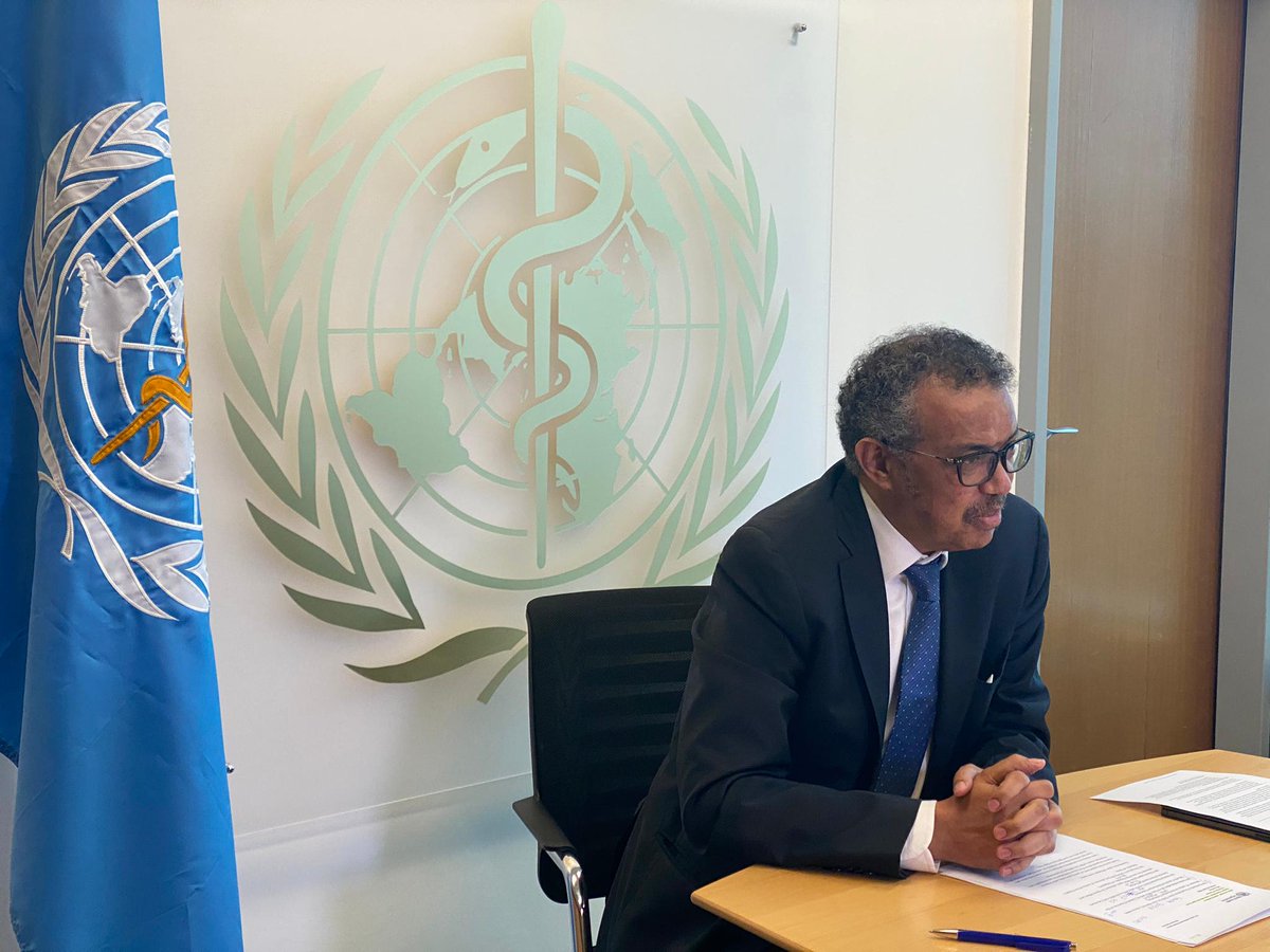 "Thank you for the opportunity of joining you today, and I’d like to express my gratitude to the Russian Federation for convening this very important event, under very difficult circumstances"- @DrTedros addressing 's International Legal Forum on  #COVID19