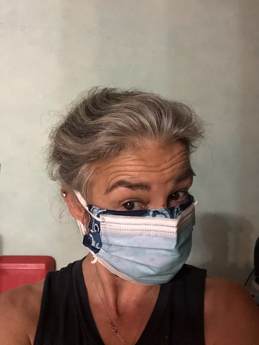 AngelaSherwood2's tweet photo. @jreganwilliams I understand... allergic to the standard mask so doubling up.... and i am claustrophobic... so this sucks! https://t.co/UtIrcUIsJ1