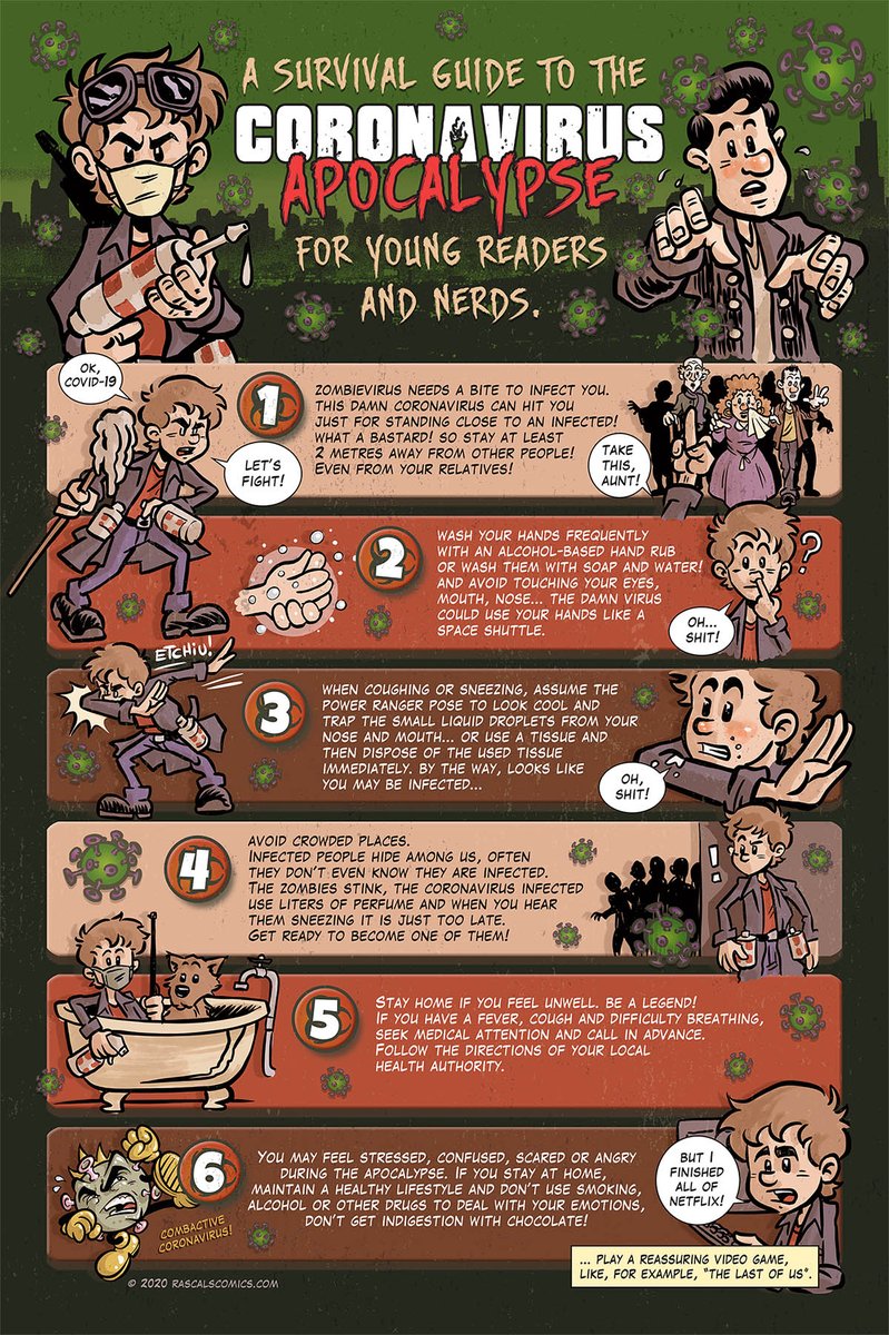 rascalscomics's tweet photo. Just joined the "United Nations Global Call Out To Creatives" with my Survival Guide to Coronavirus.

@WHO @UN @UnitedNations @Talenthouse
#CovidOpenBrief #UNCovid19Brief #FlattenTheCurve #SafeHands #AloneTogether #ViralKindness #StopTheSpread #RascalsComics #Coronavirus
#Covid19 https://t.co/nGTILrG34r