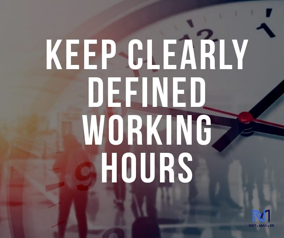 NoteMakerssl's tweet photo. Keep Clearly Defined Working Hours

Just as you designate and separate your physical workspace, you should be clear about when you’re working and when you’re not. You’ll get your best work done and be most ready to transition back to the office if you stick with your regular… https://t.co/5R0ACdck3m