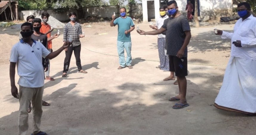 urstrulyGandra's tweet photo. Due to increase in #COVIDー19 cases in NIZAMABAD,SRINI DEVELOPERS Managing Partner GANDRA SRINIVAS RAO has decided to give extra protection to his Villagers  in LAKKAMPALLY, So he guided and funded for distribution of Chicken,masks,sanitizer to each and everyperson 
#kcr @KTRTRS https://t.co/YkkelPpVQd