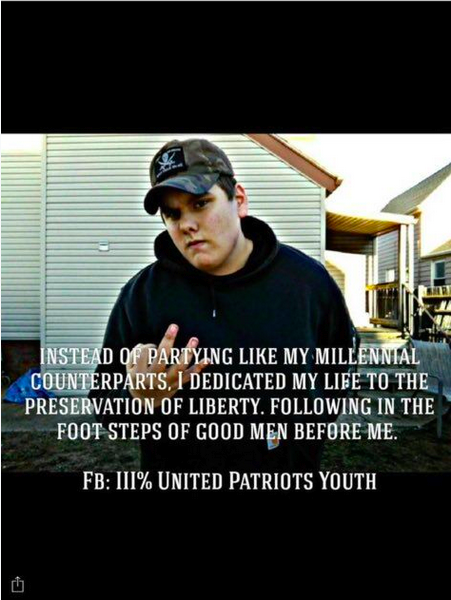 2/ Chris Hood started out as a III% militia member in high school.This thread will trace his evolution in the past five years, from a teenage Threeper to starting his own crew, a spinoff of The Base known as the National Socialist Club.