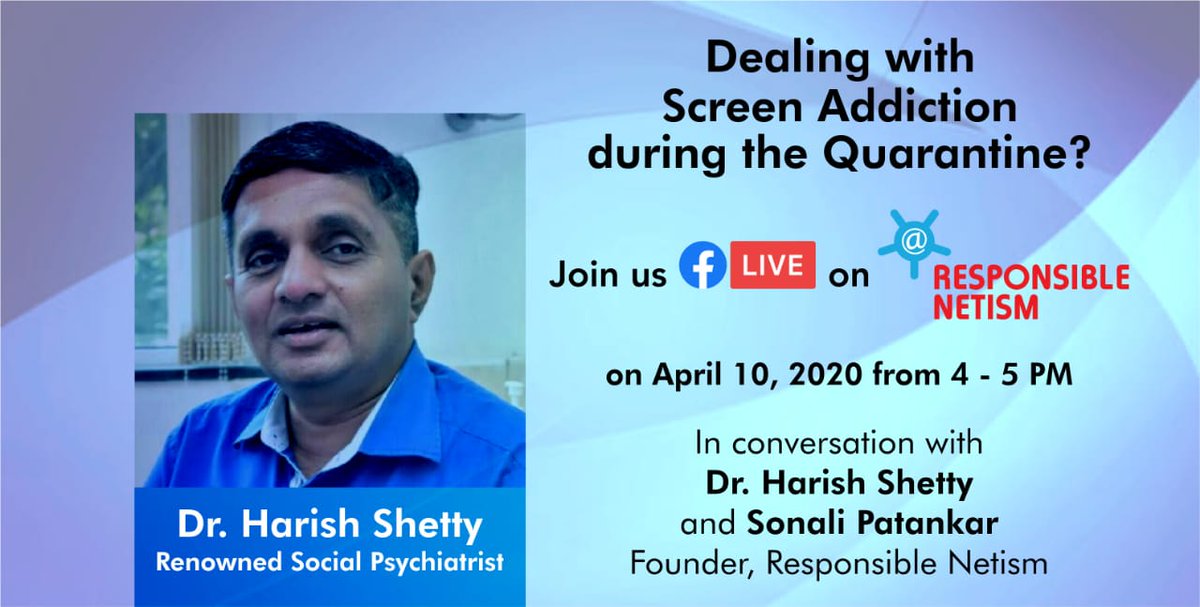 DrHarish139's tweet photo. #alcoholaddiction is common following #disasters.After #covid #screenaddiction is seen in China , usa & France . Gaming companies r offering free games & huge discounts.The #lockdown can cause #digitaladdiction
Beat it ! Ask all Ur @questions here today on #fbalive @narendramodi https://t.co/Iqnr9Og8VN