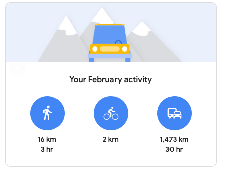 idserda's tweet photo. #GoogleTimeline Februari vs March. Less lunch walks, less driving🙂 https://t.co/4TBnII5nzn