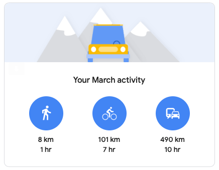 idserda's tweet photo. #GoogleTimeline Februari vs March. Less lunch walks, less driving🙂 https://t.co/4TBnII5nzn