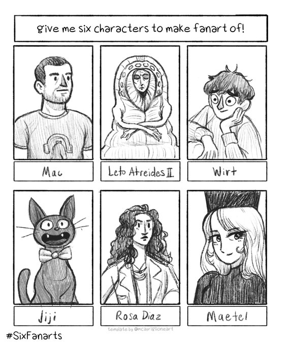 Well here they are! Maybe color later? #SixFanarts #SixFanartsChallenge 