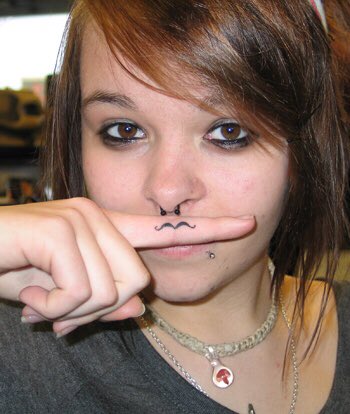 Oh For Fun Finger Mustache Tattoo