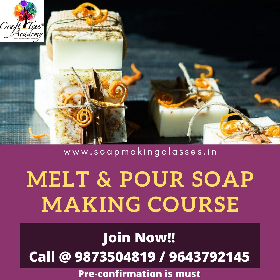craftreeacademy's tweet photo. Learn the step by step process of Melt &amp; Pour Soap Making Course 😃
For bookings call us on ☎️ 9873504819 or 9643792145
Or visit 🌐 https://t.co/k7Nyi7XTII
#crafttreeacademy #soapmakingcourse #soap #meltandpoursoap #soapmaking #homemadesoap #organic #naturalsoapmaking #natural https://t.co/RbcXyq3V8G