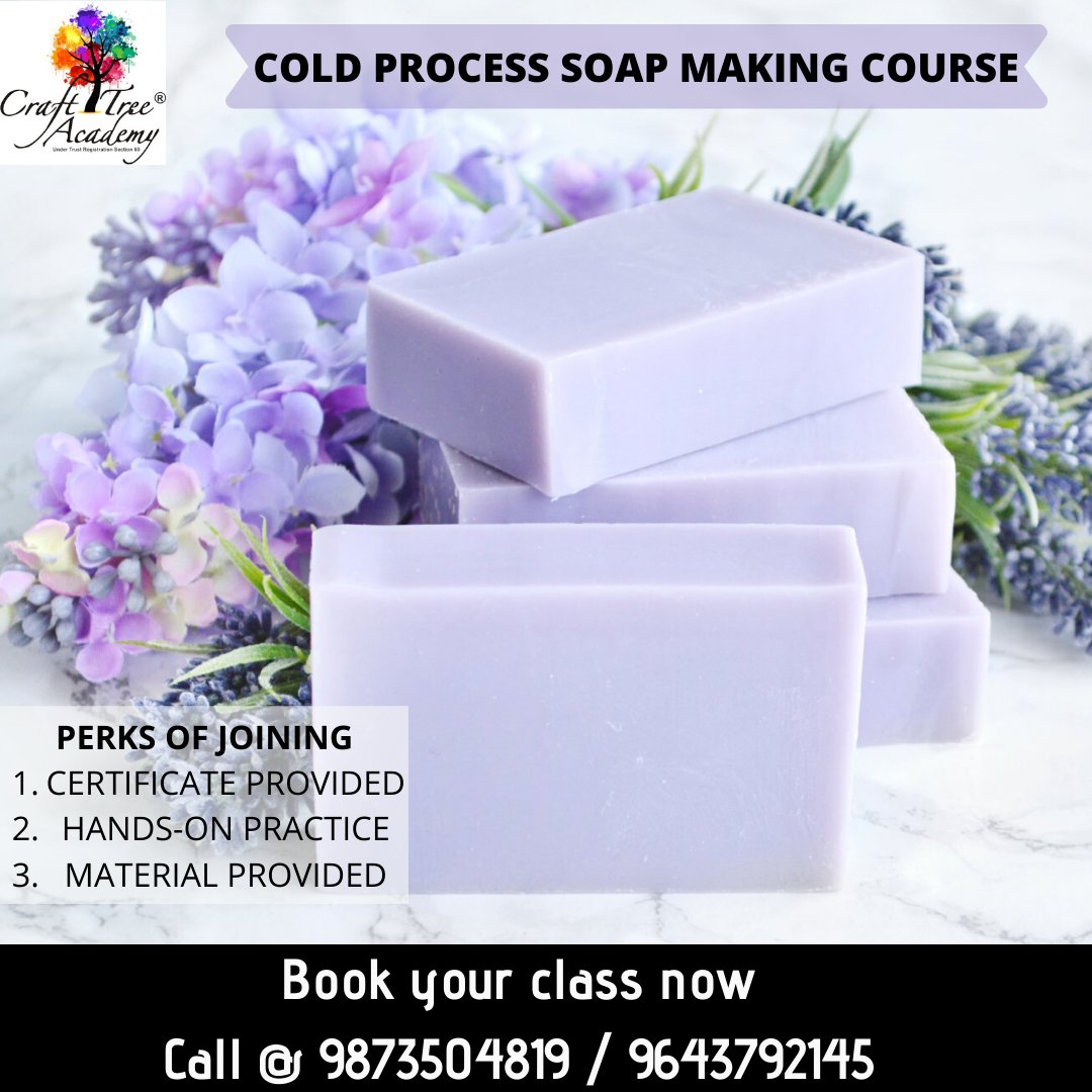 craftreeacademy's tweet photo. Cold Process Soap Making Course 😃
Call us on ☎️ 9873504819 or 9643792145
Or visit 🌐 https://t.co/k7Nyi7XTII
#crafttreeacademy #soapmakingcourse #soap #meltandpoursoap #soapmaking #homemadesoap #organic #naturalsoapmaking #natural #organicsoap #homemade #soaps #coldprocesssoap https://t.co/yZGA6lYBuN