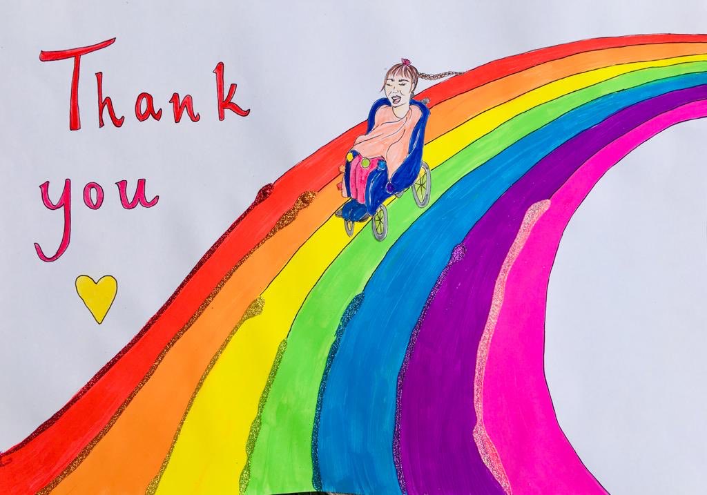 miakatcreates's tweet photo. @NightingaleLDN To Nighingale hospital love from Chloe Moore, Leamington Spa x 
#RainbowsForNightingale https://t.co/aKhhVcSp3C