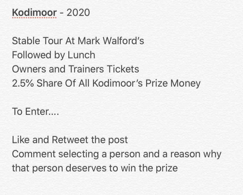 URSAMAJORRACING's tweet photo. ♥️ Free Easter Comp ♥️

I hope everyone is staying safe in these unprecedented times

URSA &amp; @mwalfordracing wanted to give something back and hopefully brighten up someone’s Easter

We are giving away a free share in last years 3 time winner KODIMOOR 

Instructions Below

RT https://t.co/mIlyGW77sB
