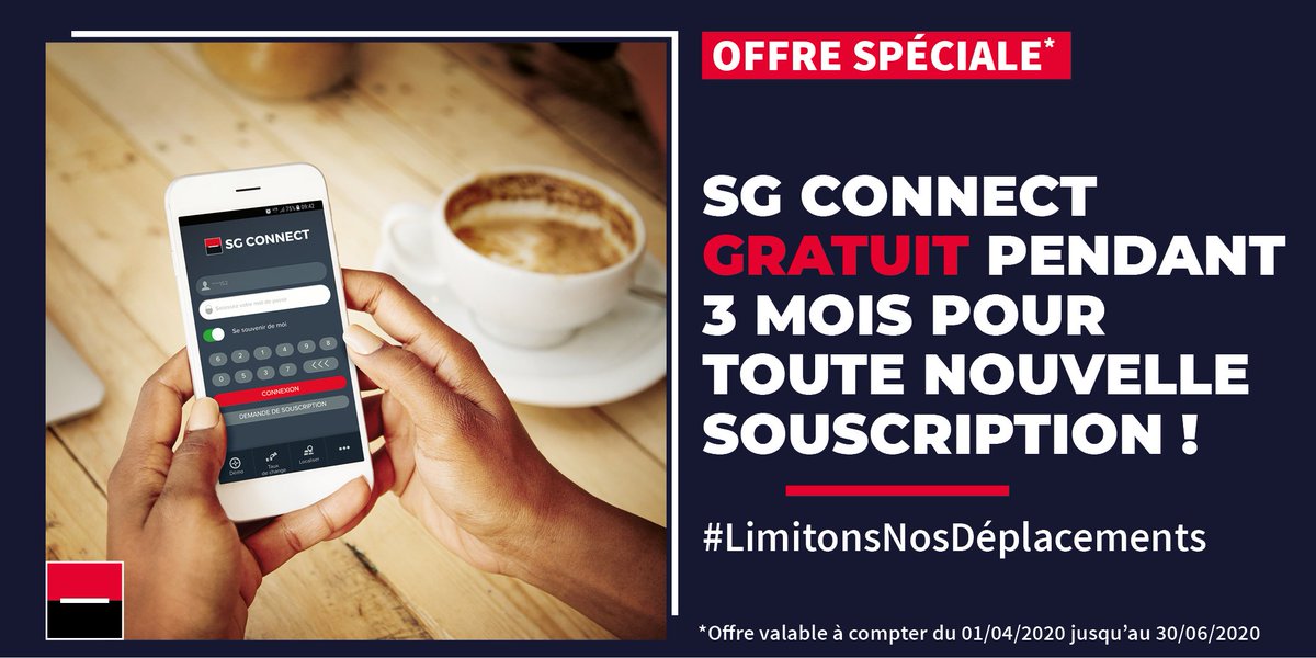 SG_Senegal's tweet image. OFFRE SPÉCIALE : Pour vous aider à limiter vos déplacements, SG Sénégal vous offre gratuitement 3 mois de souscription à SG Connect 😊bit.ly/3eaQHsj
Pour tous les abonnés Connect, effectuez gratuitement vos opérations depuis la maison!
#StopCovid19 #BanqueADistance